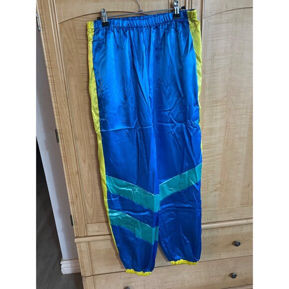 Vintage Era Catsuit Costume Set L Polyester Blue Yellow Green Tracksuit - Picture 4 of 6